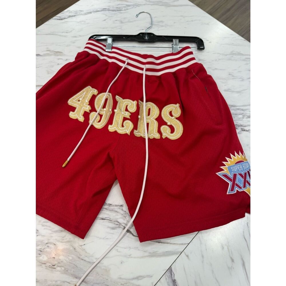 Just Don Red Shorts with Gold Accents